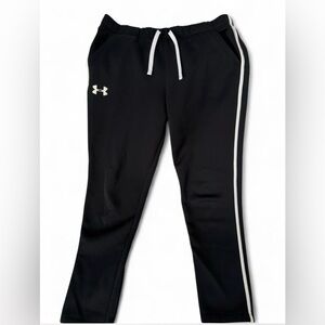 Under Armour Kids Black Joggers with White Trim